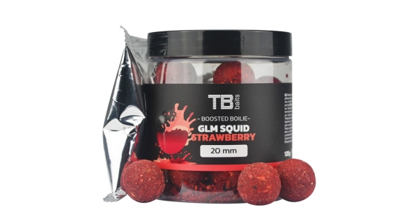 TB BAITS - Boosterované boilies Squid Strawberry 24 mm 120 g