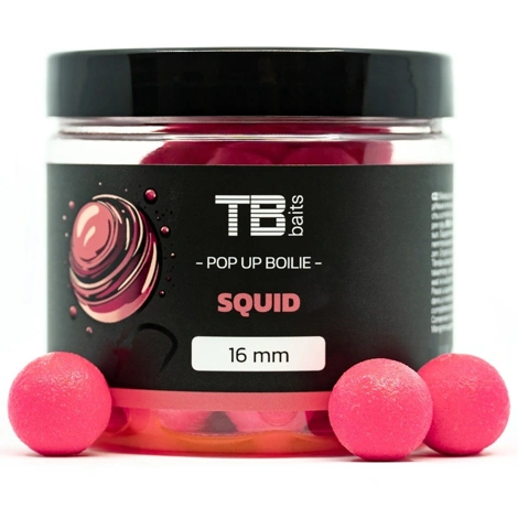 TB BAITS - Plávajúce Boilie Pop-Up Squid 16 mm 65 g + NHDC
