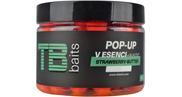 TB BAITS - Plávajúce Boilie Pop-Up Strawberry Butter + NHDC 16 mm 65 g