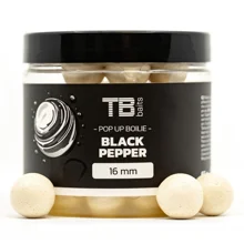TB BAITS - Plávajúce Boilie Pop-Up White Black Pepper 16 mm 65 g +NHDC