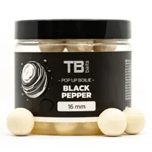 TB BAITS - Plávajúce Boilie Pop-Up White Black Pepper 16 mm 65 g +NHDC