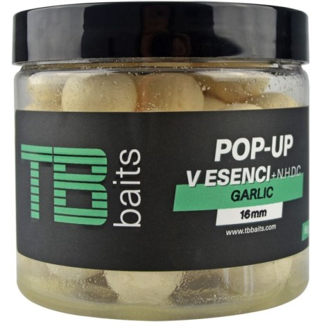 TB BAITS - Plávajúce Boilie Pop-Up White Garlic + NHDC 16 mm 65 g