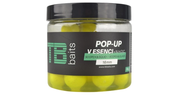 TB BAITS - Plávajúce boilies Pop-Up 16 mm 65 g Yellow Scopex Squid + NHDC