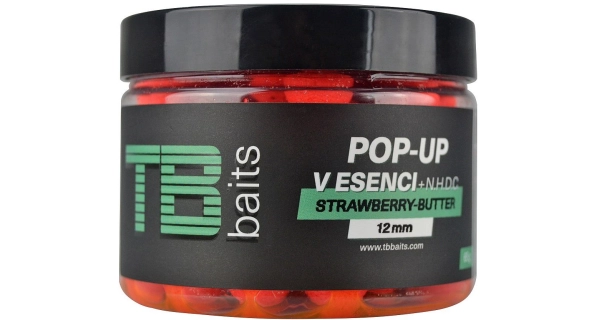 TB BAITS - Plávajúce boilies Pop-Up Strawberry Butter + NHDC 65 g 12 mm