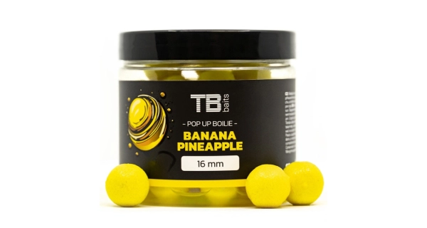 TB BAITS - Plávajúce boilies Pop-Up Yellow Banana Pineapple 16 mm 65 g + NHDC