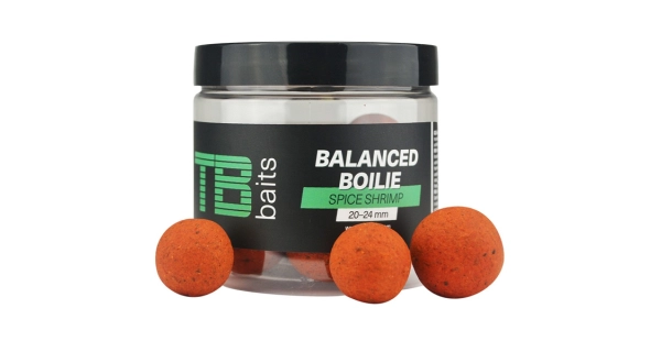 TB BAITS - Vyvážené Boilie Balanced + Atraktor Spice Shrimp 20-24 mm 100 g