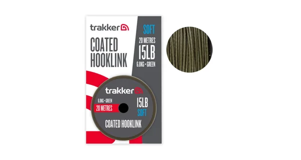 TRAKKER - Náväzcová šnúra Soft Coated Hooklink Green 6,8 kg 20 m