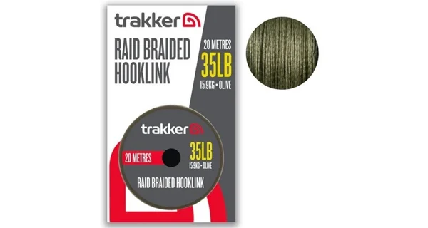 TRAKKER - Náväzcová šnúrka Raid Braided Hooklink 0,40 mm 15,9 kg 20 m