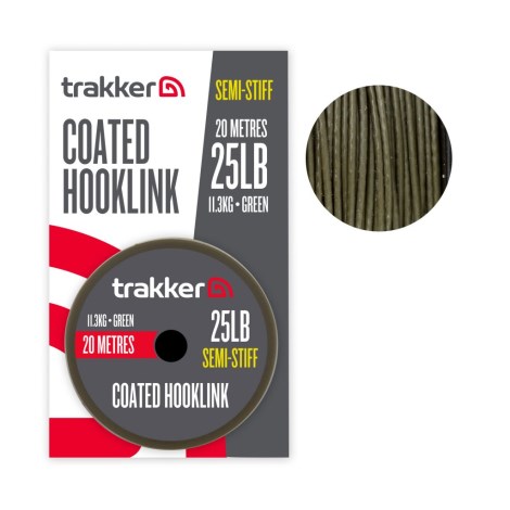 TRAKKER PRODUCTS - Nadväzcová šnúra Semi Stiff Coated Hooklink Green 11,3 kg 20 m