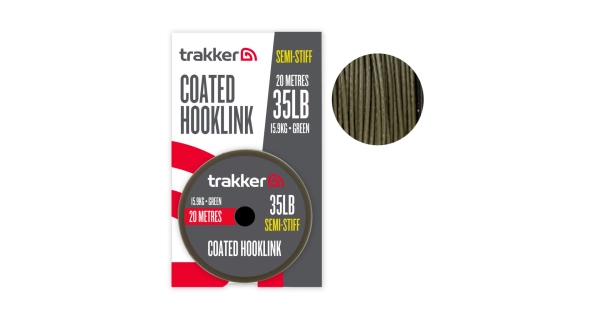 TRAKKER PRODUCTS - Nadväzcová šnúra Semi Stiff Coated Hooklink Green 15,9 kg 20 m