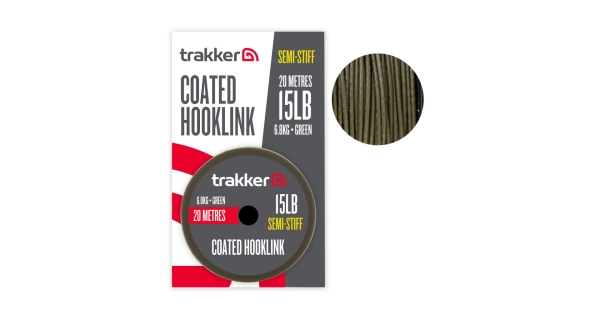 TRAKKER PRODUCTS - Nadväzcová šnúra Semi Stiff Coated Hooklink Green 6,8 kg 20 m