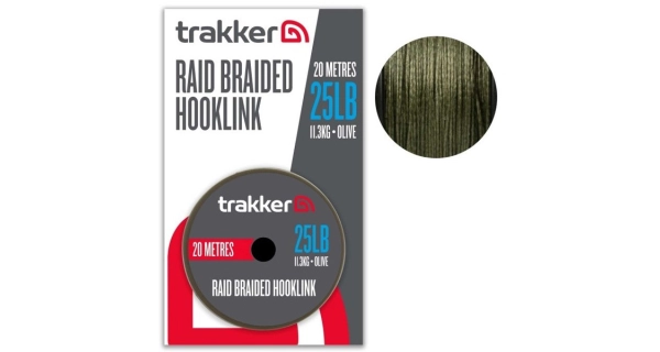 TRAKKER PRODUCTS - Náväzcová šnúrka Raid Braided Hooklink 0,35 mm 11,3 kg 20 m