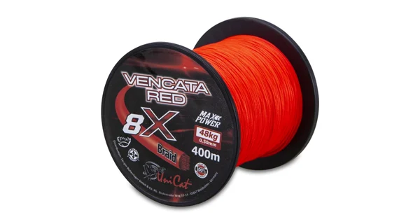 UNI CAT - Šnúra 8 X Vencata Red 0,60 mm, 400 m, 57 kg