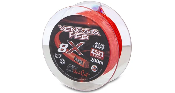UNI CAT - Šnúra 8X Vencata Red 0,60 mm 57 kg 200 m