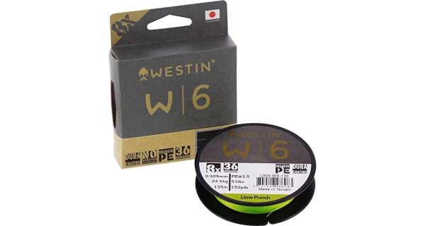WESTIN - Pletená šnúra W6 8 Braid Lime Punch 0,08 mm 135 m 3,7 kg
