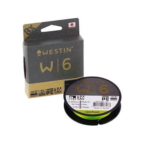 WESTIN - Pletená šnúra W6 8 Braid Lime Punch 0,08 mm 135 m 3,7 kg