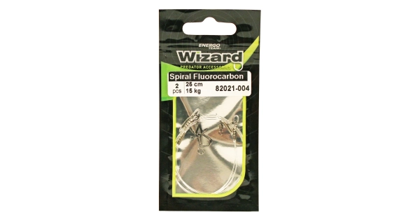 WIZARD - Náväzec Spiral Fluorocarbon Leader 25 cm 15 kg 2 ks