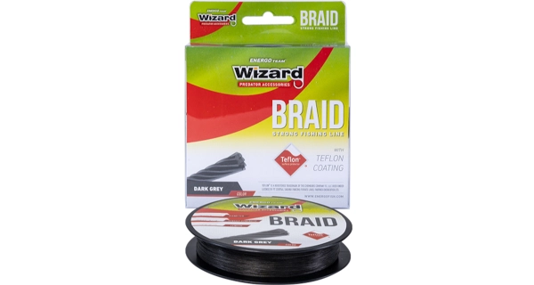 WIZARD - Pletená šnúra Braid Sivá 0,25 mm 135 m 19,25 kg