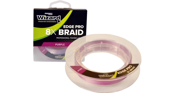 WIZARD - Pletená šnúra Edge Pro 8X Braid Fialová 0,14 mm 12,35 kg 150 m