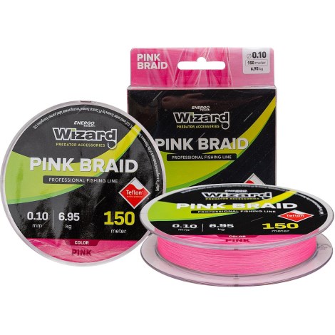 WIZARD - Pletená šnúra Pink Braid 150 m 0,15 mm