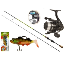 WIZARD - Prívlačový set Prút Fine UL Spin 1,5-5 g 1,85 m + Navijak Black Evo