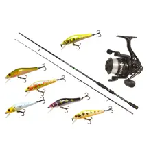 WIZARD - Prívlačový set Prút Norvion 2,28 m 3-17 g + Navijak Black EVO 3000 s vlascom
