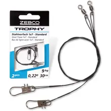 ZEBCO - Oceľové lanko Trophy Steel Trace 1x7 Standard L 30 cm 9 kg 2 ks
