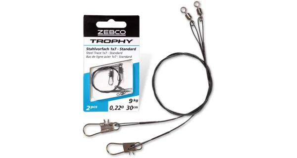 ZEBCO - Oceľové lanko Trophy Steel Trace 1x7 Standard L 30 cm 9 kg 2 ks