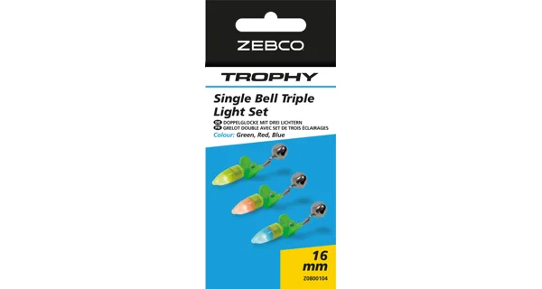 ZEBCO - Roľnička Trophy Single Bell Triple Light Set 3 ks 16 mm