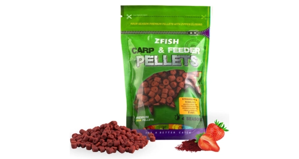 ZFISH - Chytacie pelety Carp & Feeder Strawberry Robin Red 8 mm 200 g