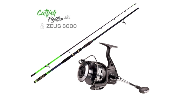 ZFISH - Combo Prút Catfish Fighter 2,85 m 100-300 g + Navijak Zeus ZX 8000