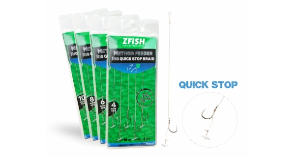 ZFISH - Náväzec Method Feeder Rig Quick Stop Braid veľ. 10 5 ks