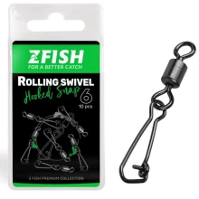 ZFISH - Obratlík Rolling Swivel & Hooked Snap veľ. 12 10 ks