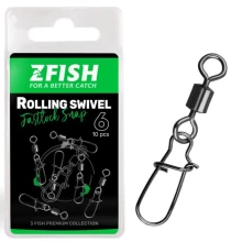 ZFISH - Obratlík s karabínkou Rolling Swivel & Fastlock Snap veľ. 6 10 ks