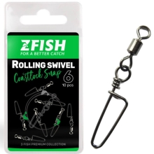 ZFISH - Obratlík s karabínou Rolling Swivel & Coastlock Snap veľ. 8 10 ks