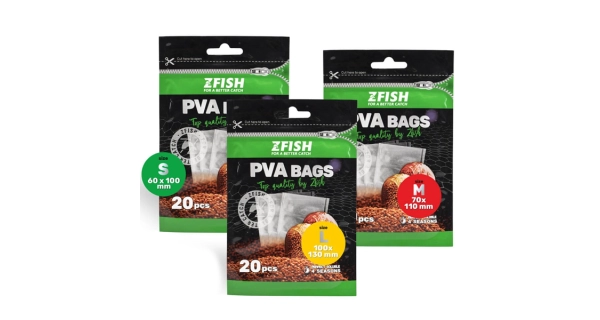 ZFISH - PVA vrecká PVA Bags 70 x 110 mm veľ. M 20 ks