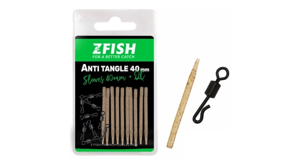 ZFISH - Sada prevlekov Anti Tangle Sleeves + Obratlík QC veľ. 8 40 mm 10 ks