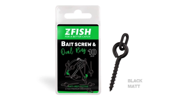 ZFISH - Vrtáčik s krúžkom Bait Screw & Oval Ring 10 ks